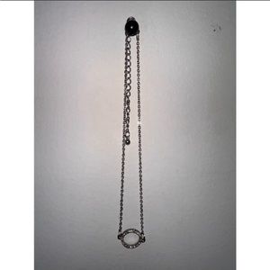 Forever 21 Silver Crystal Gemmed Circle Choker